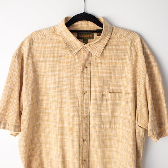 Timberland Short Sleeve Yellow Men's Shirt XL - Picture 2 of 8